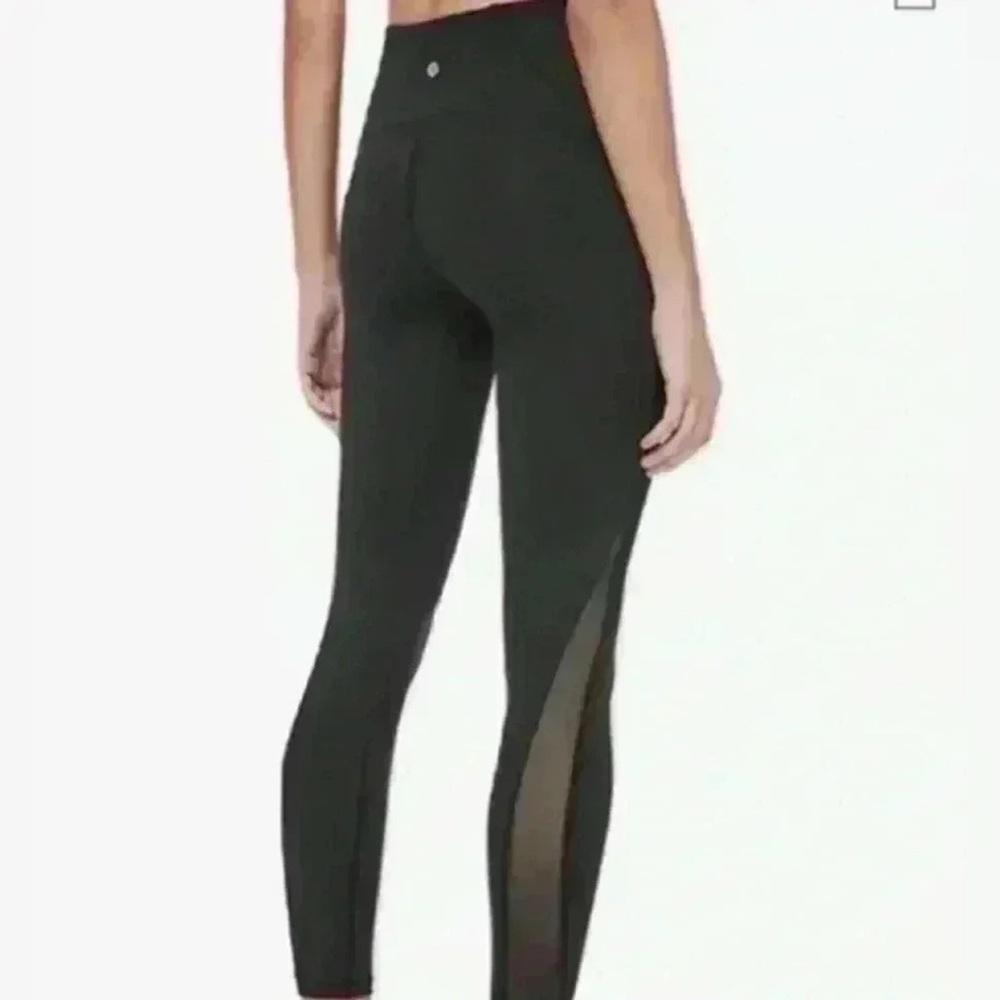 Lululemon full length black leggings with mesh